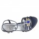 Sandale salomé pour femmes en cuir bleu avec courroie, plateforme, strass et talon en vernis 11 - Pointures disponibles:  42