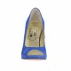 Scarpa aperta da donna in camoscio blu elettrico con plateau e tacco 10 - Misure disponibili: 42