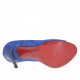 Escarpin ouvert pour femmes en daim bleu electrique avec plateforme et talon 10 - Pointures disponibles:  42