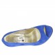 Scarpa aperta da donna in camoscio blu elettrico con plateau e tacco 10 - Misure disponibili: 42
