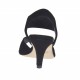 Woman's sandal with design in golden, silver and gunmetal studs in black suede heel 6 - Available sizes:  32