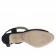 Sandalo da donna con disegno di borchie argento, oro e canna di fucile in camoscio nero tacco 6 - Misure disponibili: 32