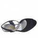 Woman's sandal with design in golden, silver and gunmetal studs in black suede heel 6 - Available sizes:  32