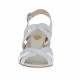 Sandalia de tiras cruzadas para mujer en charol de color gris y blanco tacon 7 - Tallas disponibles:  43, 44, 45