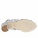 Sandalia de tiras cruzadas para mujer en charol de color gris y blanco tacon 7 - Tallas disponibles:  43, 44, 45