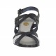 Sandale à bandes croisées en cuir verni noir et blanc talon 7 - Pointures disponibles:  42, 46