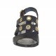 Woman's strappy sandal with golden studs in black leather heel 6 - Available sizes:  32