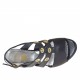 Woman's strappy sandal with golden studs in black leather heel 6 - Available sizes:  32