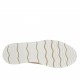 Scarpa stringata in stile inglese da donna in pelle beige e bianca zeppa 2,5 - Misure disponibili: 33