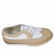 Zapato estilo inglés para mujer con cordones en piel beis y blanca cuña 2.5 - Tallas disponibles:  33