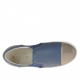 Scarpa accollata da donna con elastici glitterati in pelle blu e laminata bronzo zeppa 2 - Misure disponibili: 32, 46
