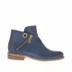 Stivaletto da donna con cerniere e borchia in pelle blu tacco 2 - Misure disponibili: 33