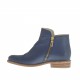 Stivaletto da donna con cerniere e borchia in pelle blu tacco 2 - Misure disponibili: 33