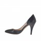Scarpa da donna aperta con taglio assimetrico in pelle nera tacco 8 - Misure disponibili: 31