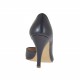 Scarpa da donna aperta con taglio assimetrico in pelle nera tacco 8 - Misure disponibili: 31