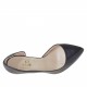 Zapato de salon para mujer con corte asimetrico en piel de color negro tacon 8 - Tallas disponibles:  31