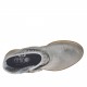 Stivaletto da donna con fibbia e cerniera in pelle anticata traforata grigia tacco 3 - Misure disponibili: 32