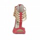 Scarpa aperta da donna con cerniera e cinturini in camoscio rosso e vernice platino con plateau tacco 10 - Misure disponibili: 42