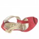 Scarpa aperta da donna con cerniera e cinturini in camoscio rosso e vernice platino con plateau tacco 10 - Misure disponibili: 42