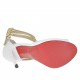 Chaussure ouvert pour femmes avec fermeture éclair, plateforme et courroies en cuir blanc et cuir verni platine talon 10 - Pointures disponibles:  34, 42, 43