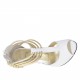 Chaussure ouvert pour femmes avec fermeture éclair, plateforme et courroies en cuir blanc et cuir verni platine talon 10 - Pointures disponibles:  34, 42, 43