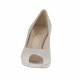 Scarpa da donna aperta in punta con plateau in pelle grigia tacco 8 - Misure disponibili: 44