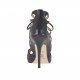 Scarpa aperta stringata da donna in pelle traforata nera con plateau e tacco 11 - Misure disponibili: 31