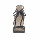 Scarpa aperta stringata da donna in pelle traforata nera con plateau e tacco 11 - Misure disponibili: 31