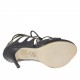 Scarpa aperta stringata da donna in pelle traforata nera con plateau e tacco 11 - Misure disponibili: 31