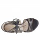 Scarpa aperta stringata da donna in pelle traforata nera con plateau e tacco 11 - Misure disponibili: 31