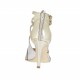 Scarpa aperta da donna con cinturini e cerniera posteriore in vernice argento, platino e rame tacco 9 - Misure disponibili: 32, 34