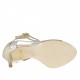Scarpa aperta da donna con cinturini e cerniera posteriore in vernice argento, platino e rame tacco 9 - Misure disponibili: 32, 34, 46
