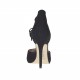Scarpa aperta da donna con plateau e stringa in camoscio nero tacco 11 - Misure disponibili: 31