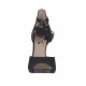 Scarpa aperta da donna con plateau e stringa in camoscio nero tacco 11 - Misure disponibili: 31