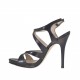 Sandale pour femmes avec plateforme intérieure en cuir noir talon 11 - Pointures disponibles:  42