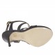 Sandale pour femmes avec plateforme intérieure en cuir noir talon 11 - Pointures disponibles:  42