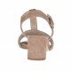 Sandalo charleston da donna in camoscio terra e laminato taupe, grigio e argento tacco 5 - Misure disponibili: 45