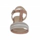 Sandalo charleston da donna in camoscio terra e laminato taupe, grigio e argento tacco 5 - Misure disponibili: 45