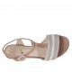 Sandalo charleston da donna in camoscio terra e laminato taupe, grigio e argento tacco 5 - Misure disponibili: 45