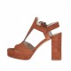 Sandale pour femmes avec plateforme en daim couleur rouille talon 9 - Pointures disponibles:  42