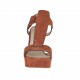 Sandale pour femmes avec plateforme en daim couleur rouille talon 9 - Pointures disponibles:  42