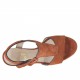 Sandale pour femmes avec plateforme en daim couleur rouille talon 9 - Pointures disponibles:  42