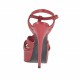 Sandale pour femmes avec courroies croisées et plateforme en cuir rouge talon 13 - Pointures disponibles:  42
