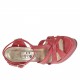 Sandale pour femmes avec courroies croisées et plateforme en cuir rouge talon 13 - Pointures disponibles:  42