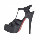 Sandale pour femmes avec courroies croisées et plateforme en cuir noir talon 13 - Pointures disponibles:  42