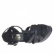 Sandale pour femmes avec courroies croisées et plateforme en cuir noir talon 13 - Pointures disponibles:  42