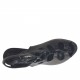 Sandalo da donna con plateau e lacci in pelle nera tacco verniciato 10 - Misure disponibili: 42