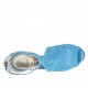 Scarpa aperta da donna con plateau e cerniera in camoscio forato turchese con tacco 10 laccato platino - Misure disponibili: 42