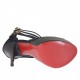 Scarpa aperta da donna con plateau, cerniera e cinturini in camoscio e vernice nera tacco 13 - Misure disponibili: 42, 45