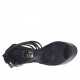 Scarpa aperta da donna con plateau, cerniera e cinturini in camoscio e vernice nera tacco 13 - Misure disponibili: 42, 45